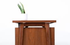 Mid Century Modern Executive Walnut Desk with Floating Top - 3122458