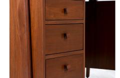 Mid Century Modern Executive Walnut Desk with Floating Top - 3122459