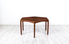 Mid Century Modern Expanding Hexagonal Walnut Dining Table - 3231987