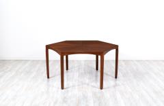Mid Century Modern Expanding Hexagonal Walnut Dining Table - 3231988