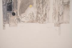 Mid Century Modern Experimental Abstract Lithograph in Neutral Tones 1960s - 4603497