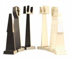 Mid Century Modern Extruded Aluminum Chess Set - 4195219