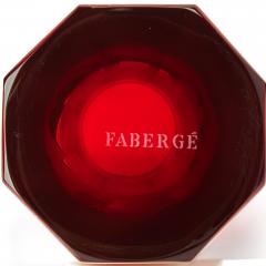 Mid Century Modern Faberg Ruby Red Highball Glasses Service Eight People - 4461545