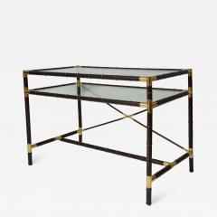 Mid Century Modern Faux Bamboo and Brass Writing Desk Console - 1558794