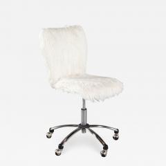 Mid Century Modern Faux Fur Office Desk Chair - 2549255