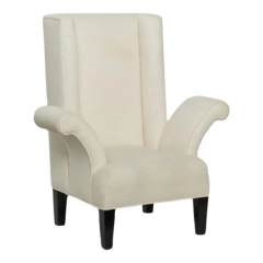 Mid Century Modern Flamboyant White Wingback Chair - 2713515