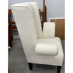 Mid Century Modern Flamboyant White Wingback Chair - 2713522