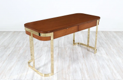 Mid Century Modern Floating Top Desk with Brass Accent - 2661480