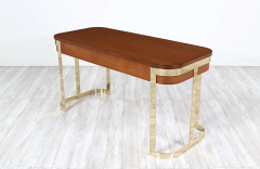 Mid Century Modern Floating Top Desk with Brass Accent - 2661487