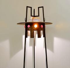 Mid Century Modern Floor Lamp in Metal Glass - 2631866