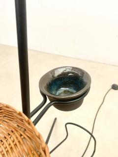 Mid Century Modern Floor Lamp with Basket Ashtray - 2735217