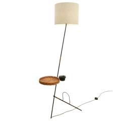 Mid Century Modern Floor Lamp with Basket Ashtray - 2735220