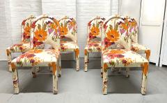 Mid Century Modern Floral Dining Chairs Set of 6 - 3336692