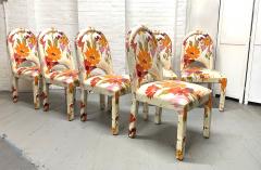 Mid Century Modern Floral Dining Chairs Set of 6 - 3336694