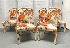Mid Century Modern Floral Dining Chairs Set of 6 - 3336695