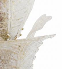 Mid Century Modern Floral Translucent Murano Glass Pair Of Italian Sconces - 4495355