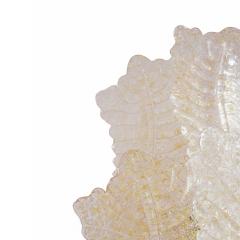 Mid Century Modern Floral Translucent Murano Glass Pair Of Italian Sconces - 4495357