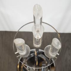Mid Century Modern Four Piece Lucite and Chrome Fire Tool Set - 1579312