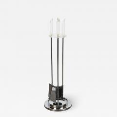 Mid Century Modern Four Piece Lucite and Chrome Fire Tool Set - 1580281