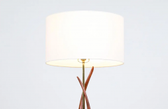 Mid Century Modern Free Form Sculpted Walnut Brass Table Lamp - 2716540