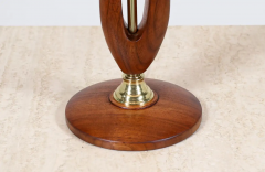 Mid Century Modern Free Form Sculpted Walnut Brass Table Lamp - 2716550