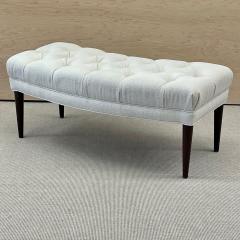 Mid Century Modern Freeform Tufted Bench American Designer Ebony Wood Boucl  - 2917083