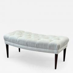 Mid Century Modern Freeform Tufted Bench American Designer Ebony Wood Boucl  - 2920831