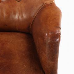 Mid Century Modern French Leather Club Chair C 1950  - 4598255