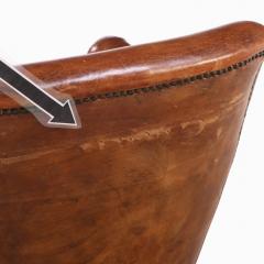 Mid Century Modern French Leather Club Chair C 1950  - 4598259