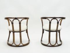 Mid Century Modern French Riviera Bamboo and brass Armchairs 1960s - 1545152