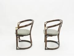 Mid Century Modern French Riviera Bamboo and brass Armchairs 1960s - 1555600