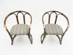 Mid Century Modern French Riviera Bamboo and brass Armchairs 1960s - 1555604