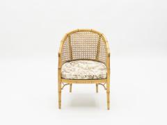Mid Century Modern French Riviera Cane Bamboo Armchairs 1960s - 1824425