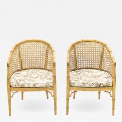 Mid Century Modern French Riviera Cane Bamboo Armchairs 1960s - 1829306