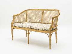 Mid Century Modern French Riviera Cane Bamboo Sofa and Armchairs 1960s - 1083936