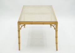 Mid Century Modern French Riviera Cane Bamboo coffee table 1960s - 1119851