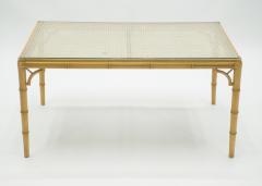 Mid Century Modern French Riviera Cane Bamboo coffee table 1960s - 1119853