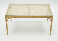 Mid Century Modern French Riviera Cane Bamboo coffee table 1960s - 1119854