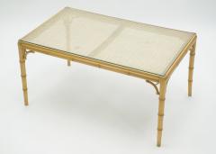 Mid Century Modern French Riviera Cane Bamboo coffee table 1960s - 1119855