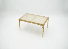 Mid Century Modern French Riviera Cane Bamboo coffee table 1960s - 1119857