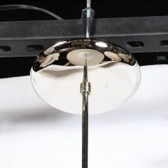 Mid Century Modern Frosted Glass Saucer Form Pendant in with Chrome Fittings - 2809452