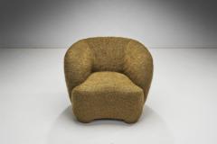 Mid Century Modern Fully Upholstered Lounge Chair and Ottoman Denmark 1950s - 2896387