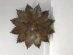 Mid Century Modern Gilt Bronze Sunburst Mirror - 1132434
