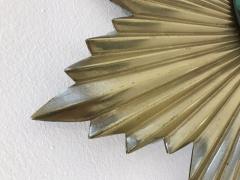 Mid Century Modern Gilt Bronze Sunburst Mirror - 1132435