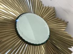 Mid Century Modern Gilt Bronze Sunburst Mirror - 1132437