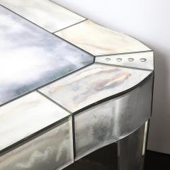 Mid Century Modern Glamorous Smokey Mirrored Center Hall Dining Table - 4514401