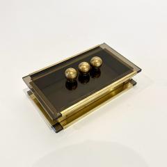 Mid Century Modern Glass and Brass Box Italy 1970s  - 4623333