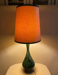 Mid Century Modern Green Malachite Table Lamp - 2867389