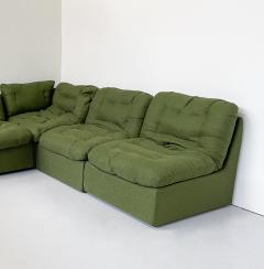 Mid Century Modern Green Modular Sofa - 3243491