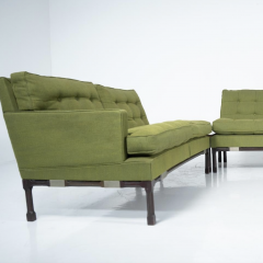 Mid Century Modern Green Modular Sofa Italy 1970s Orignal Upholstery - 3879414